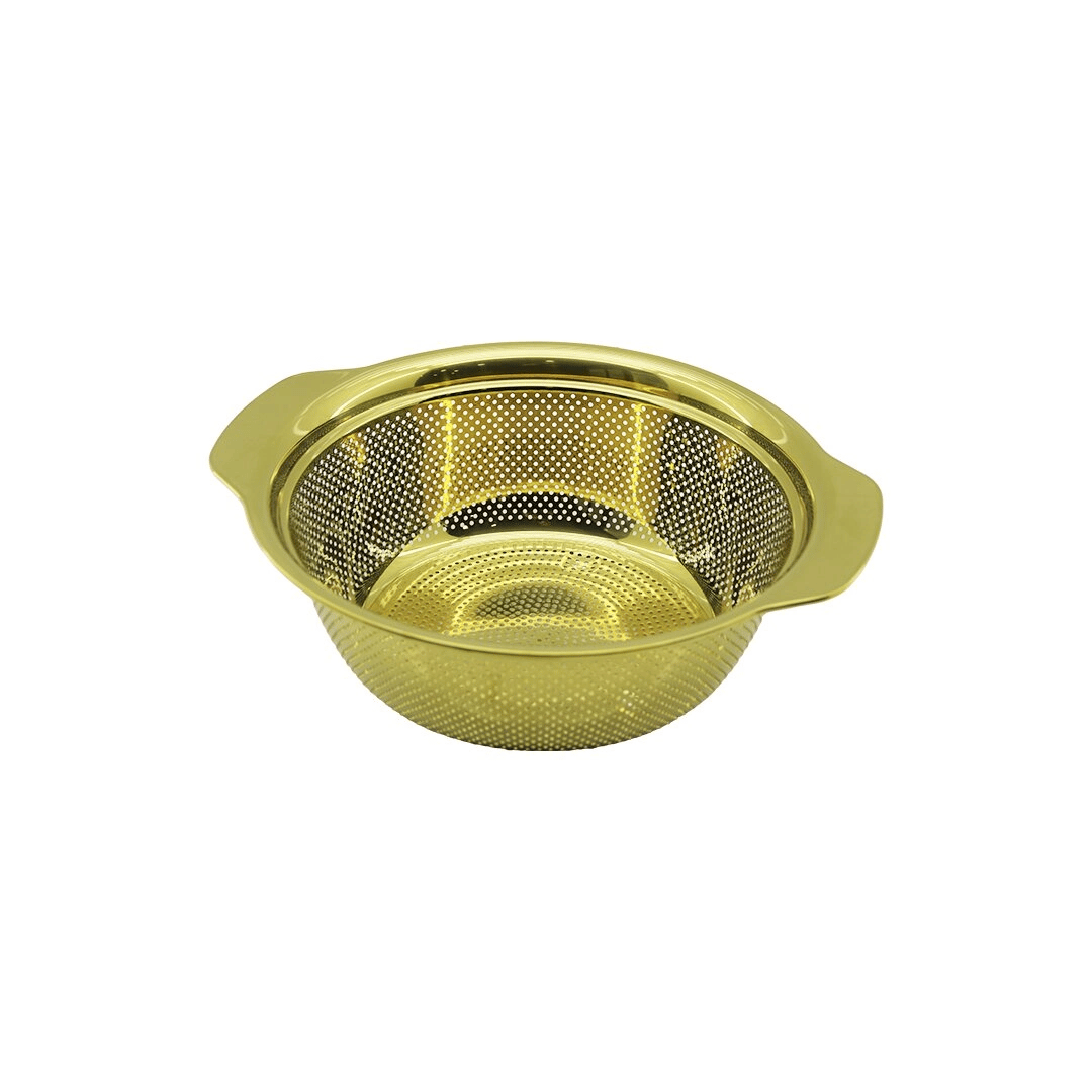 23cm   Gold  Paslanmaz Metal  Sepet  Süzgeç  Kendinden Kulplu Bx40