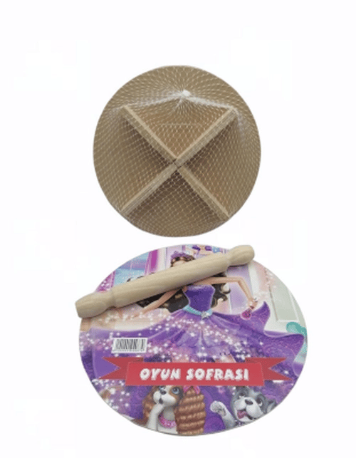 24cm Resimli Ahşap Oyun Sofrası Ekmek Tahta Bx40