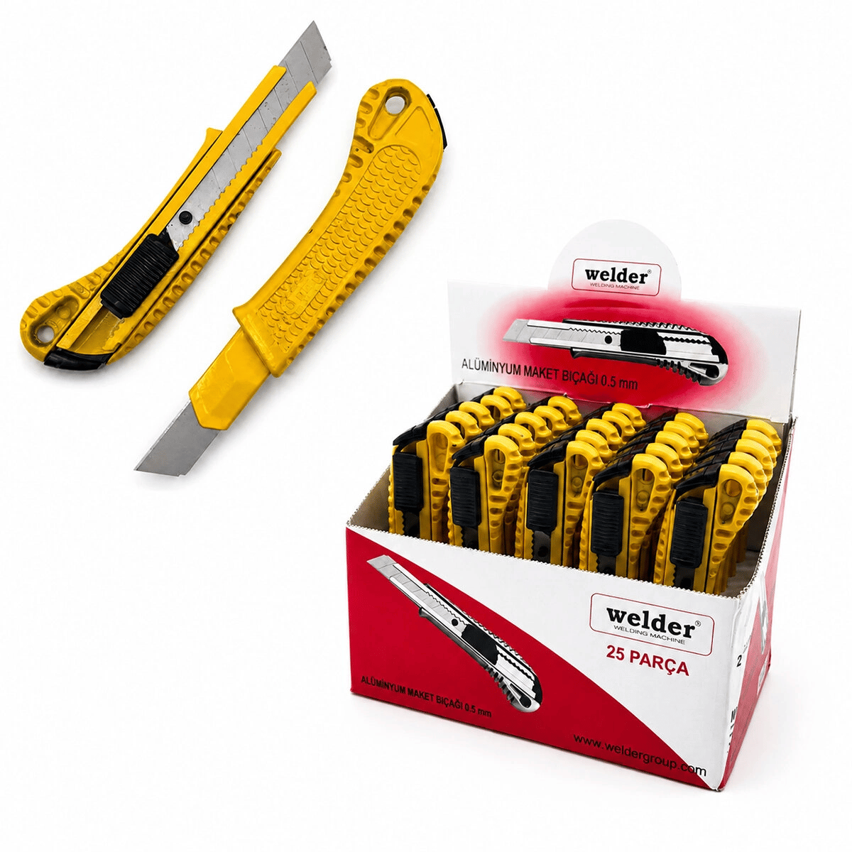 25 Adet Büyük Alüminyum Falçata Maket Bıçak Bx40