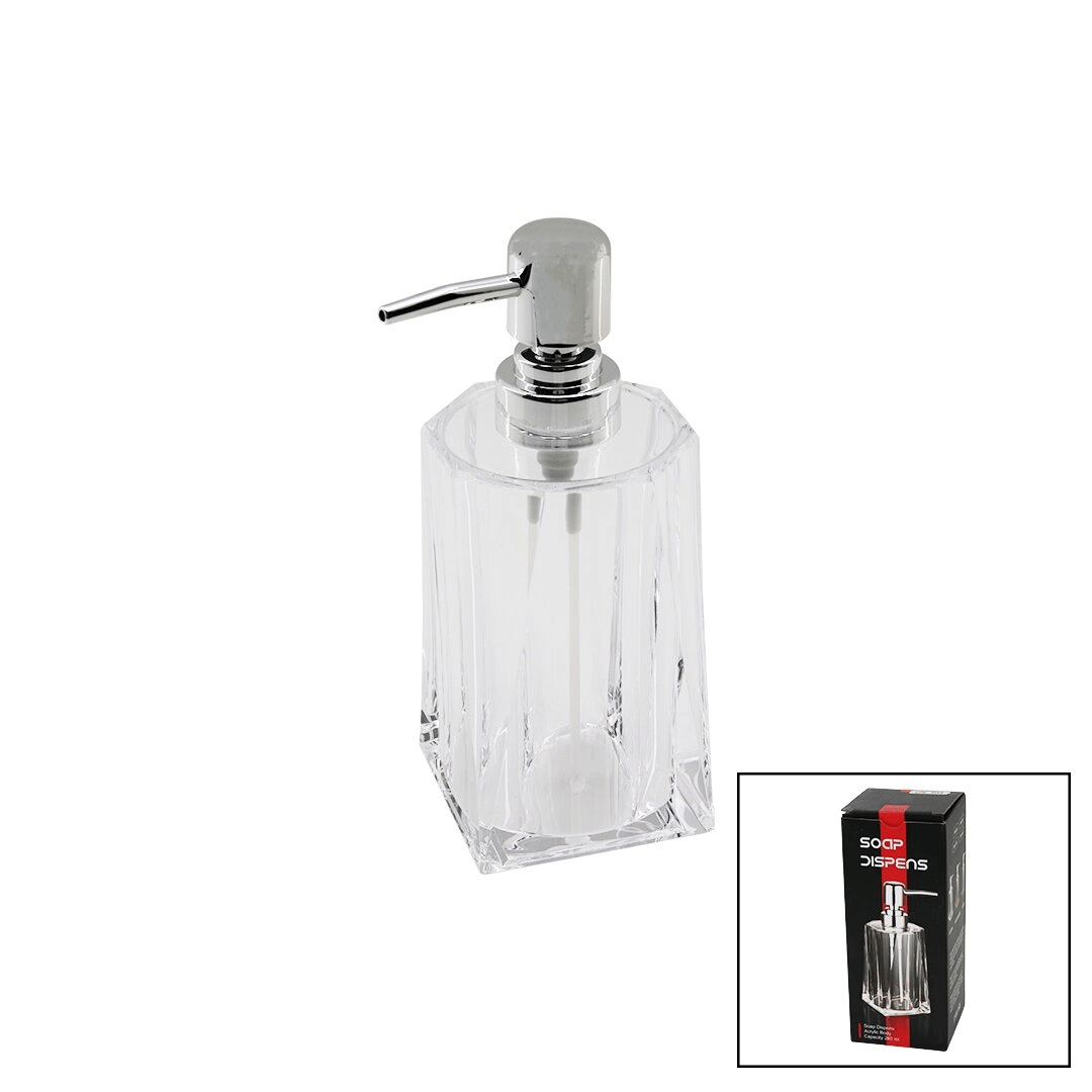 280ml - Uzun   Şeffaf - Mika Kristal  Sıvı Sabunluk Bx40