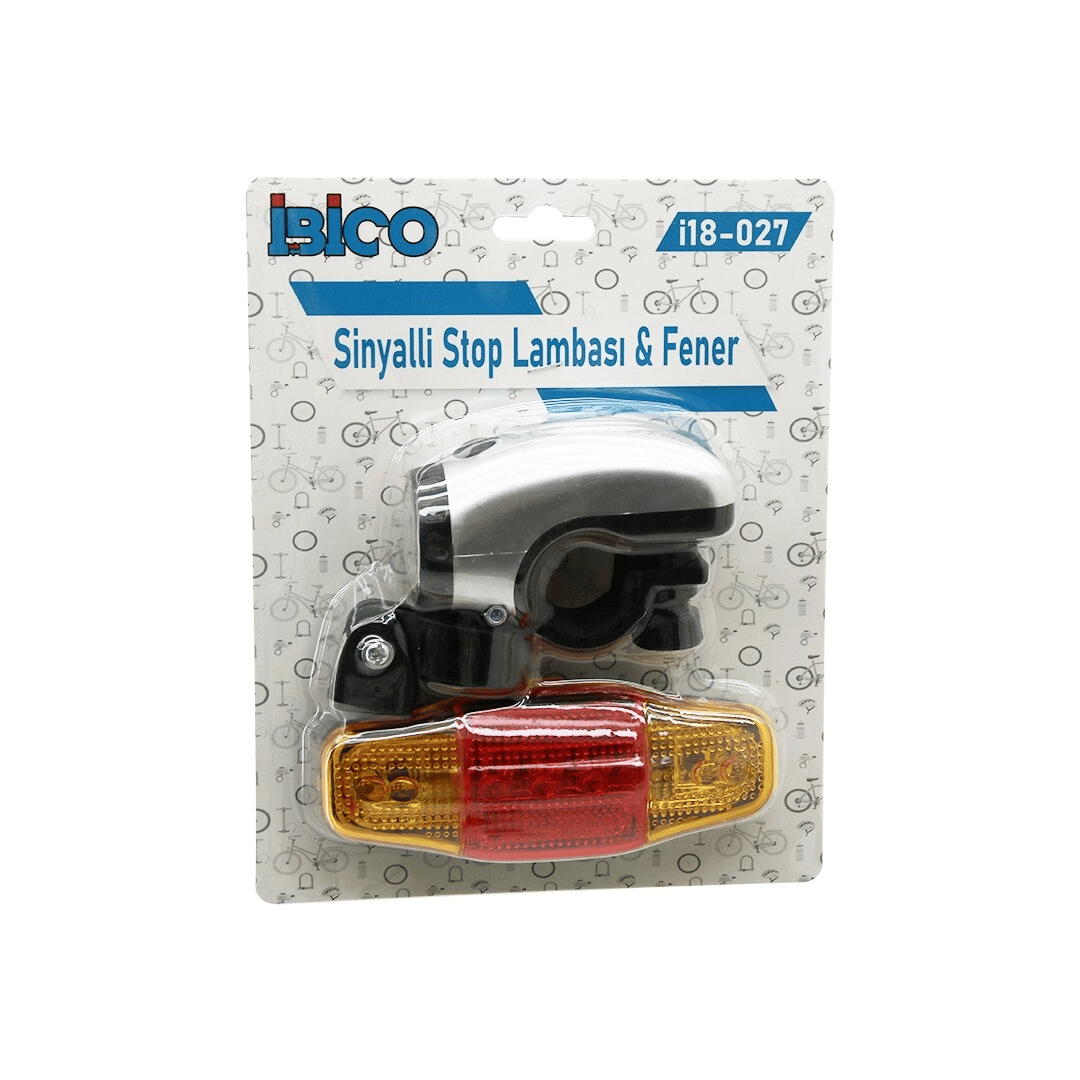 2in1  Bisiklet 5 Led Fener  -  Sinyalli Stop Lamba   Pilli Bx40