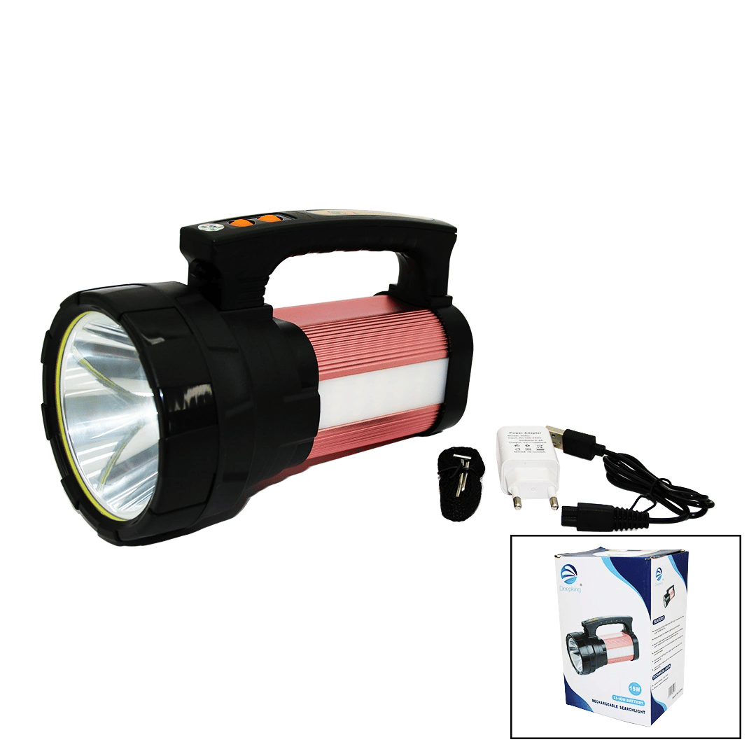 2in1 15w Cob Led - 28led Şarjlı El Feneri - Projektör1000mt- Powerbank - Su Geçirmez Bx40