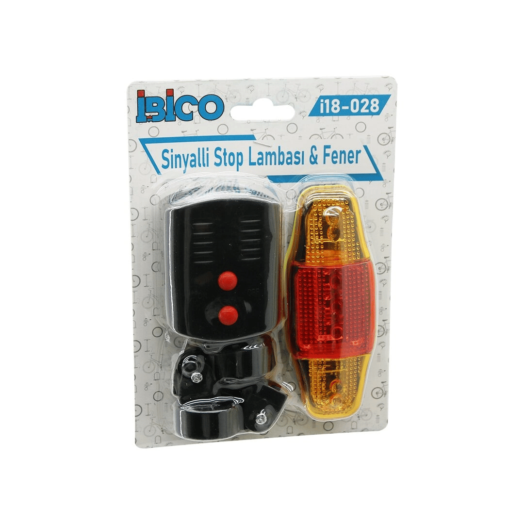 2in1 Bisiklet Cob Led Fener  -  Sinyalli Stop Lamba   Pilli Bx40