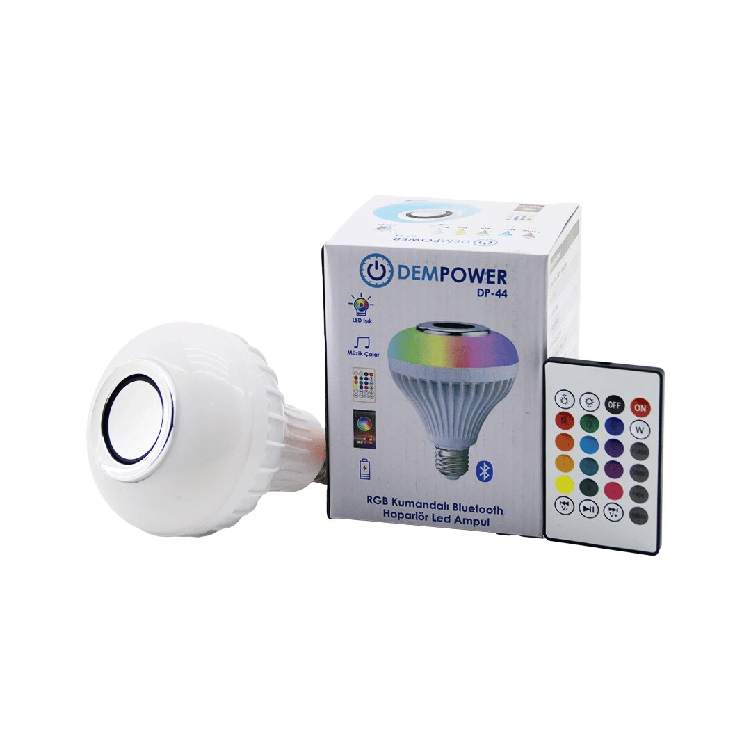 2ın1-kumandalı Rgb Led Ampul - Bluetooth Hoparlör Müzik Çalar Led-7w - Hoparlör-3w Bx40