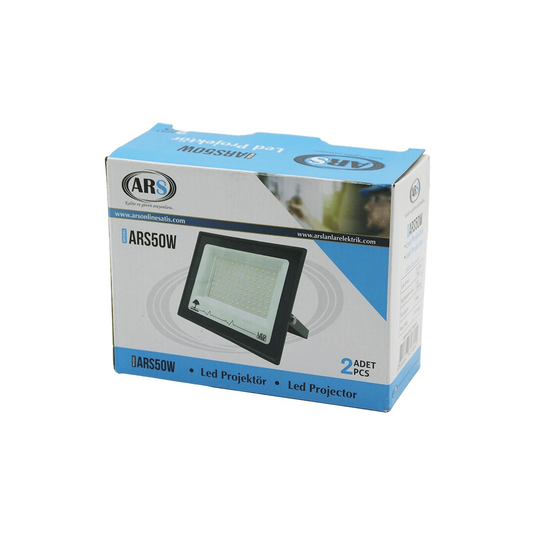 2pcs 50w  Led Projektör  15x11.5cm Aydınlatma Açısı: 120 Derece 50.000 Saat Ömür Model-ars50w Bx40