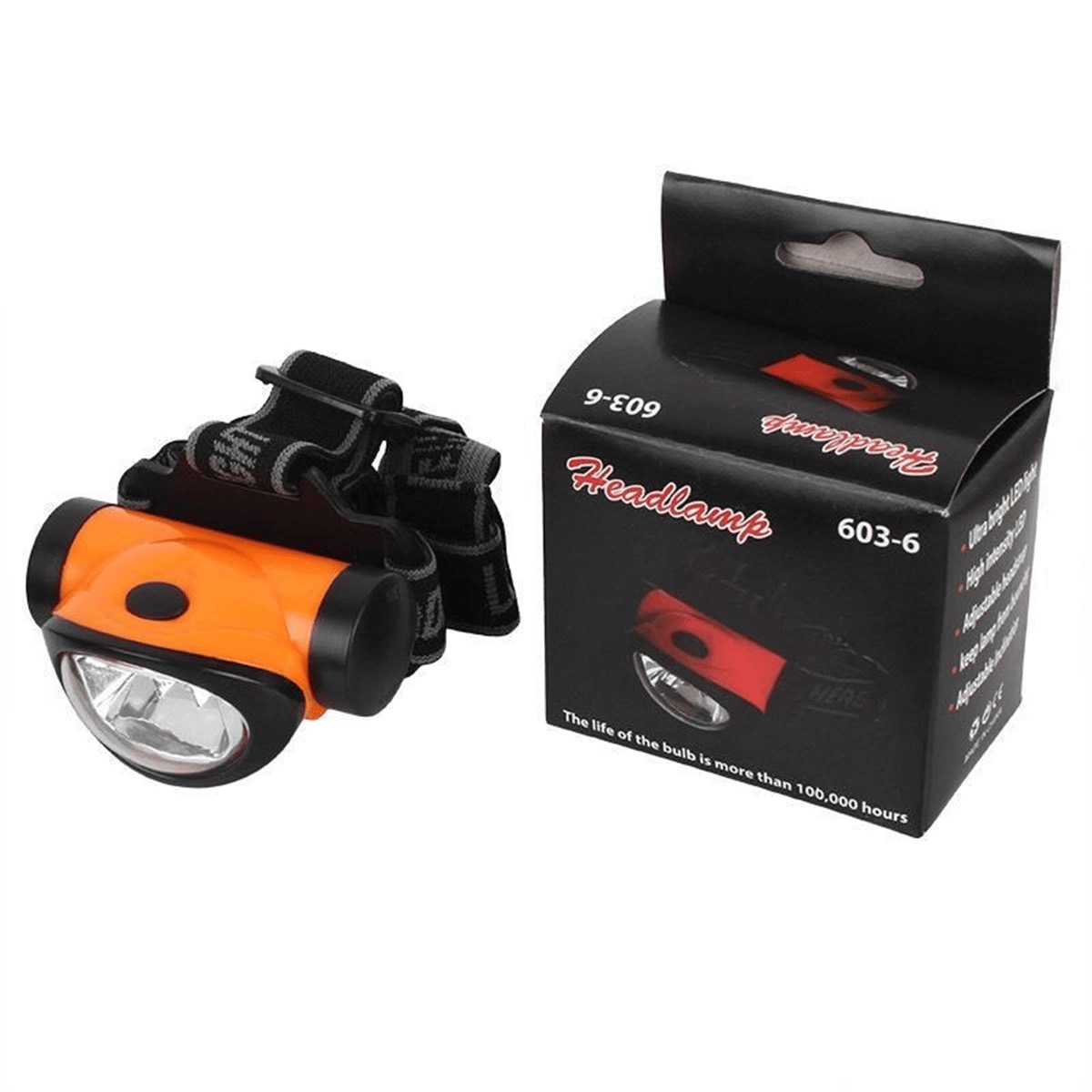 3 Fonksiyonlu 6 Ledli Oynar Başlıklı Pilli Kafa Işığı Lambası Bx40