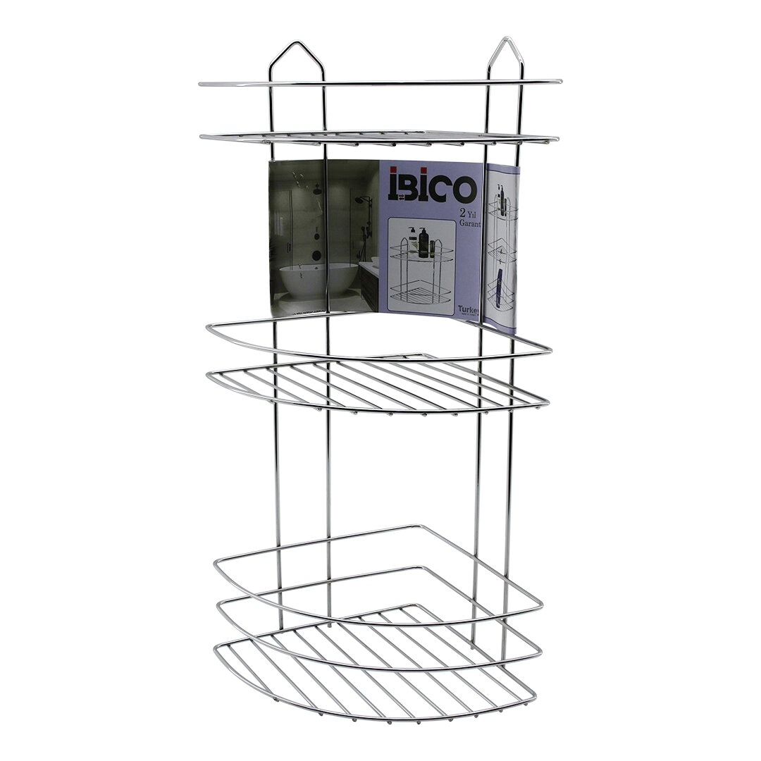 3 Katlı - Üçgen   Krom   Metal  Banyo Köşelik - Duşkabin Raf Bx40