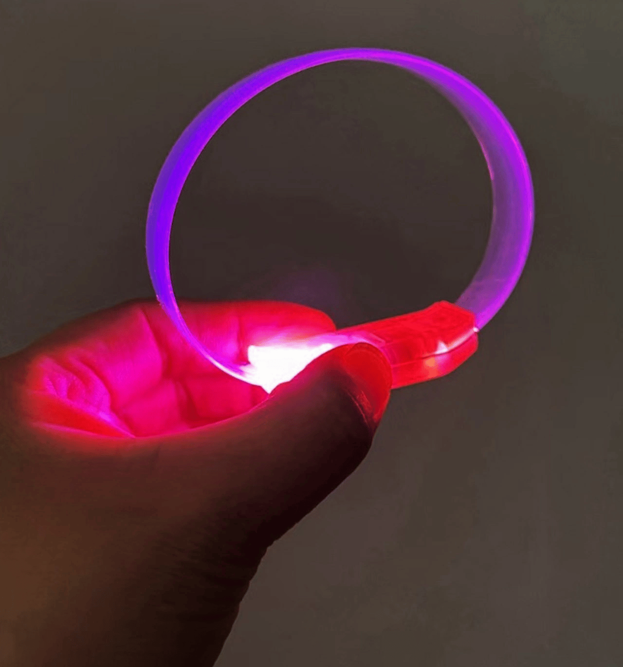 3 Modlu Pilli Led Işıklı Esnek Parti Bilekliği Pembe Bx40