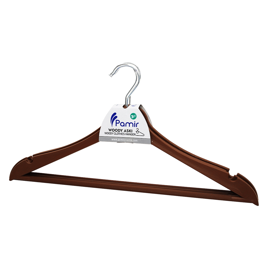 3 Parça  Plastik Wody Metal Başlı Askı Bx40