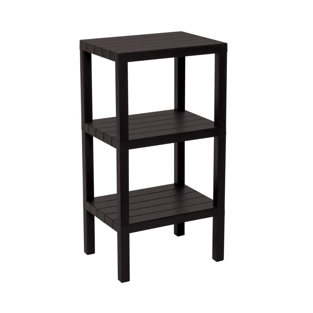 3 Raflı Siyah Modüler Ünite Plastik 38x29x74 Cm Bx40