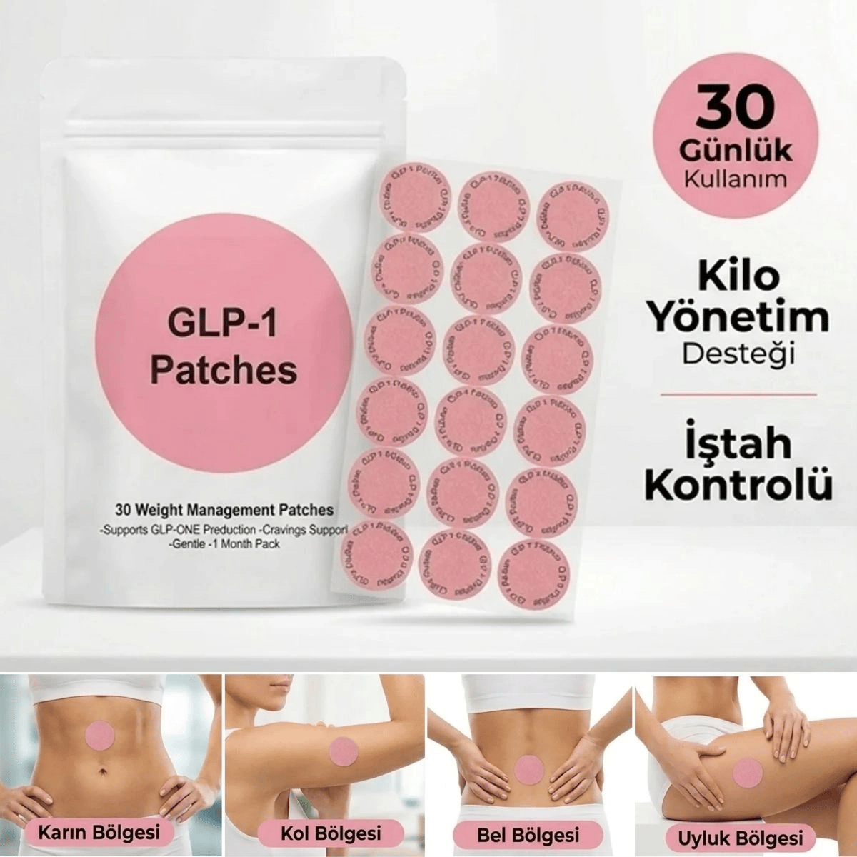30 Adet Kilo Yönetimi Destek Bantları – İştah Kontrolü Ve Günlük Wellness Desteği Bx40