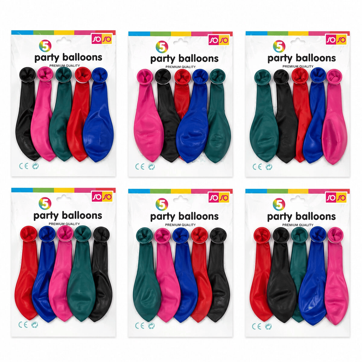 30 Paket - 5pcs Orta Boy Renkli - 30cm Party Balon Toptamda 150 Adet Balon Bx40