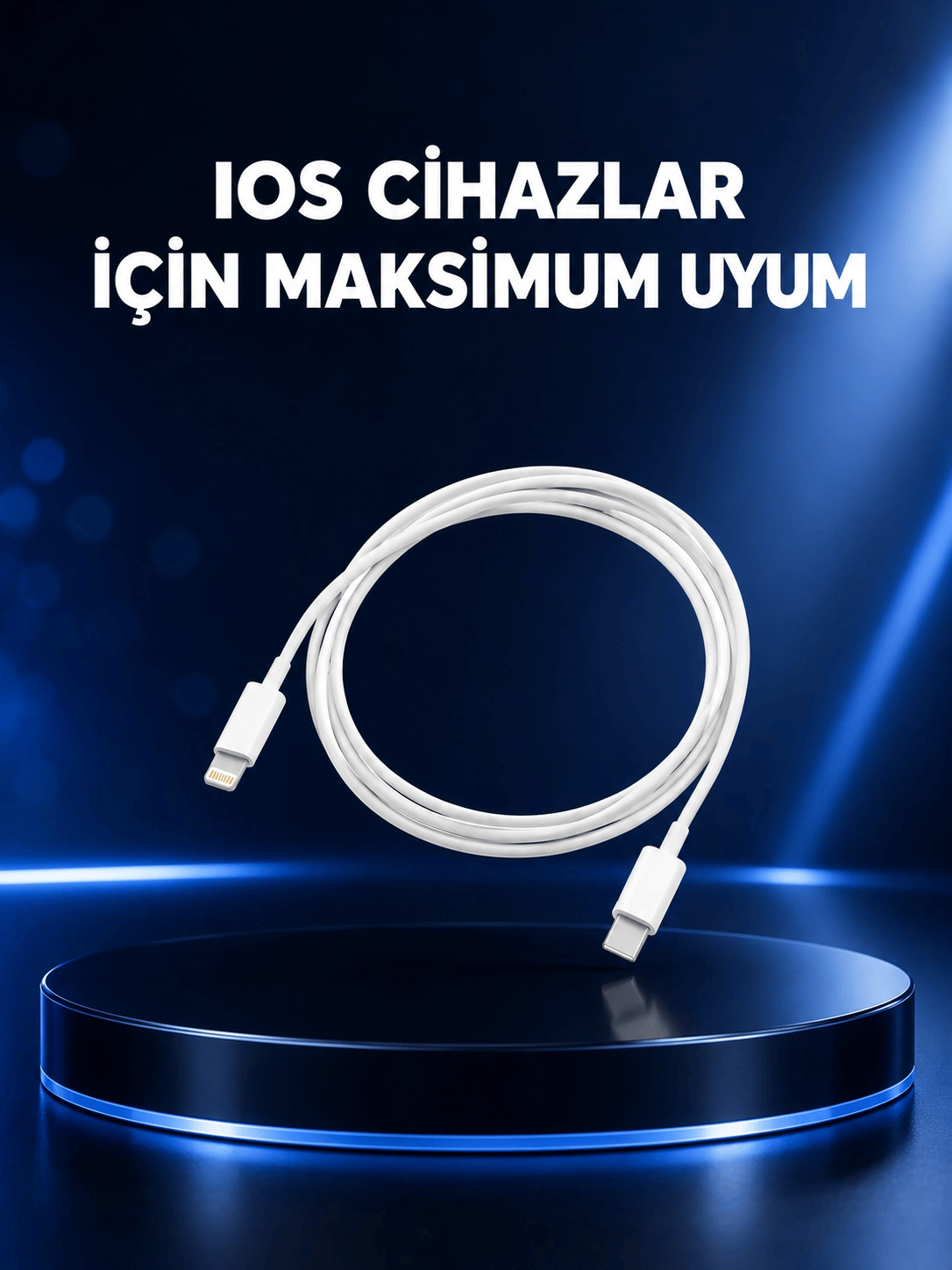 30W Type-C Lightning Hızlı Şarj Kablosu 1.2m iPhone Uyumlu