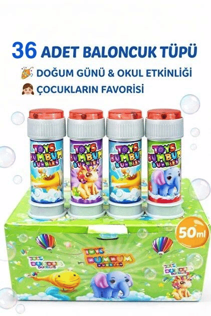 36 Adet Bumbum Baloncuk Köpük Tüpü Bx40