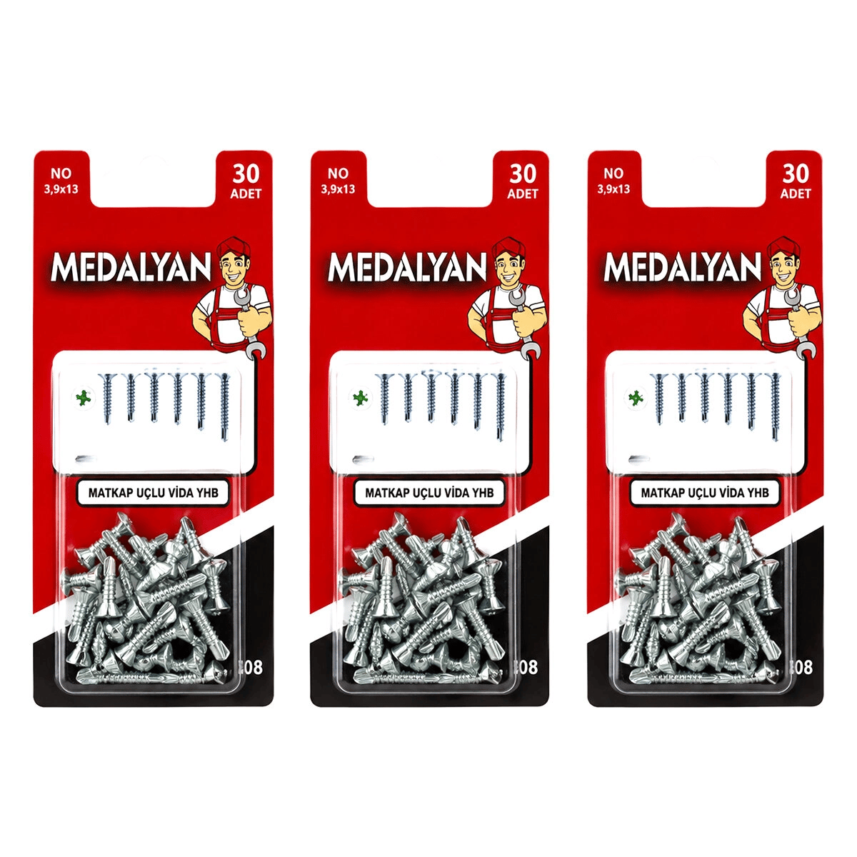 360 Adet 3.9x13 Matkap Uçlu Vida Yhb 12x30pcs Bx40