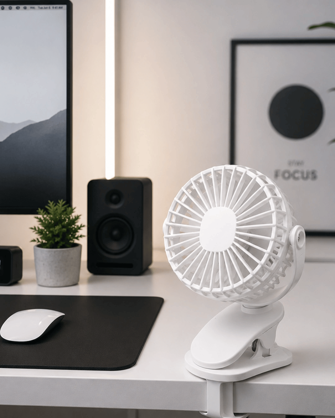 360 Derece Ayarlanabilir Sessiz Çalışan Mandallı Fan