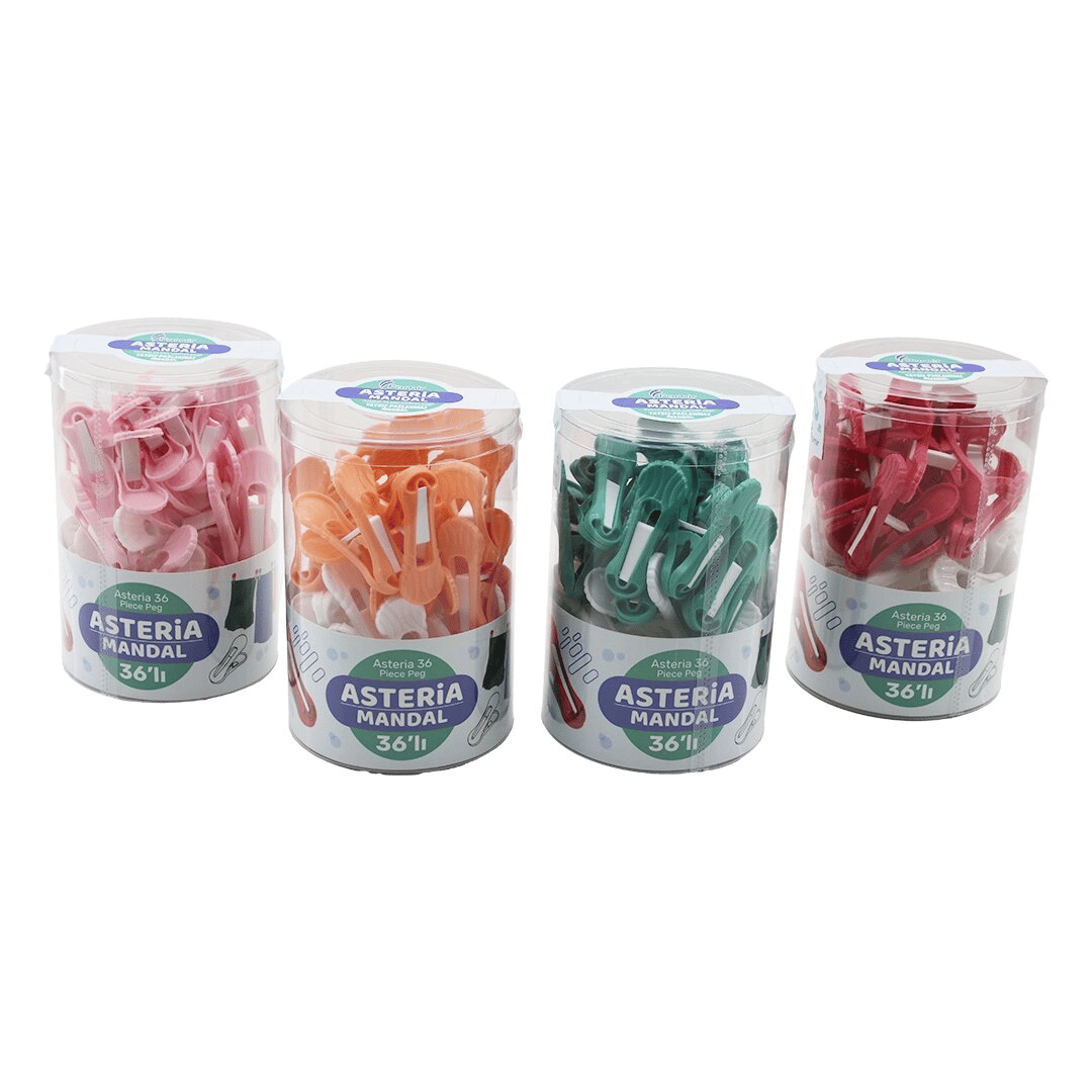 36pcs Yaysız Plastik Renkli Mandal Kutulu Bx40