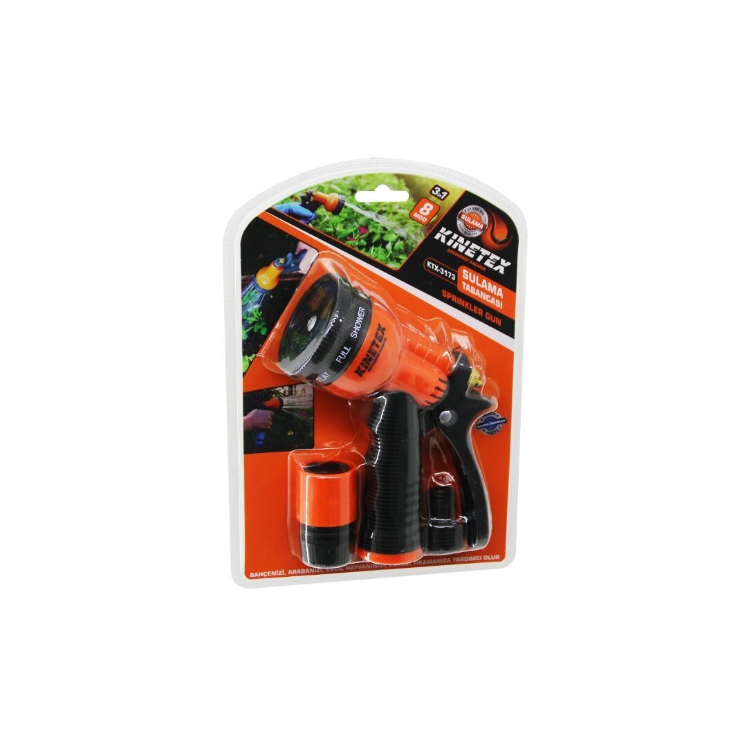 3ın1 - 8 Mod Sulama Tabancası Seti 1 - Tabanca - 3 - Bağlantı Aparatı Bx40
