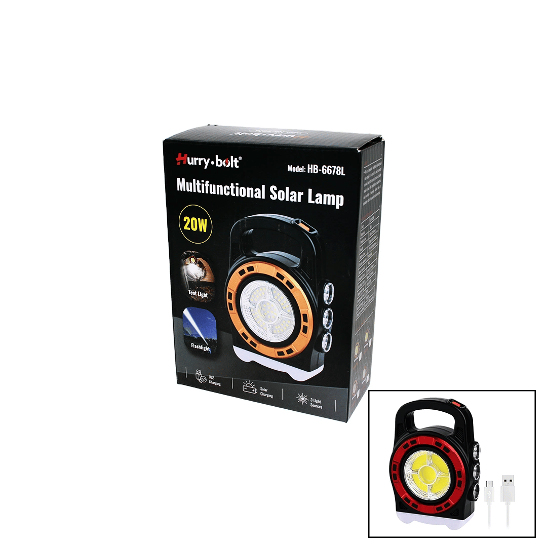3ın1 20w Solar - Usb Şarjlı El Feneri - Powerbank El Çantası Modeli Bx40