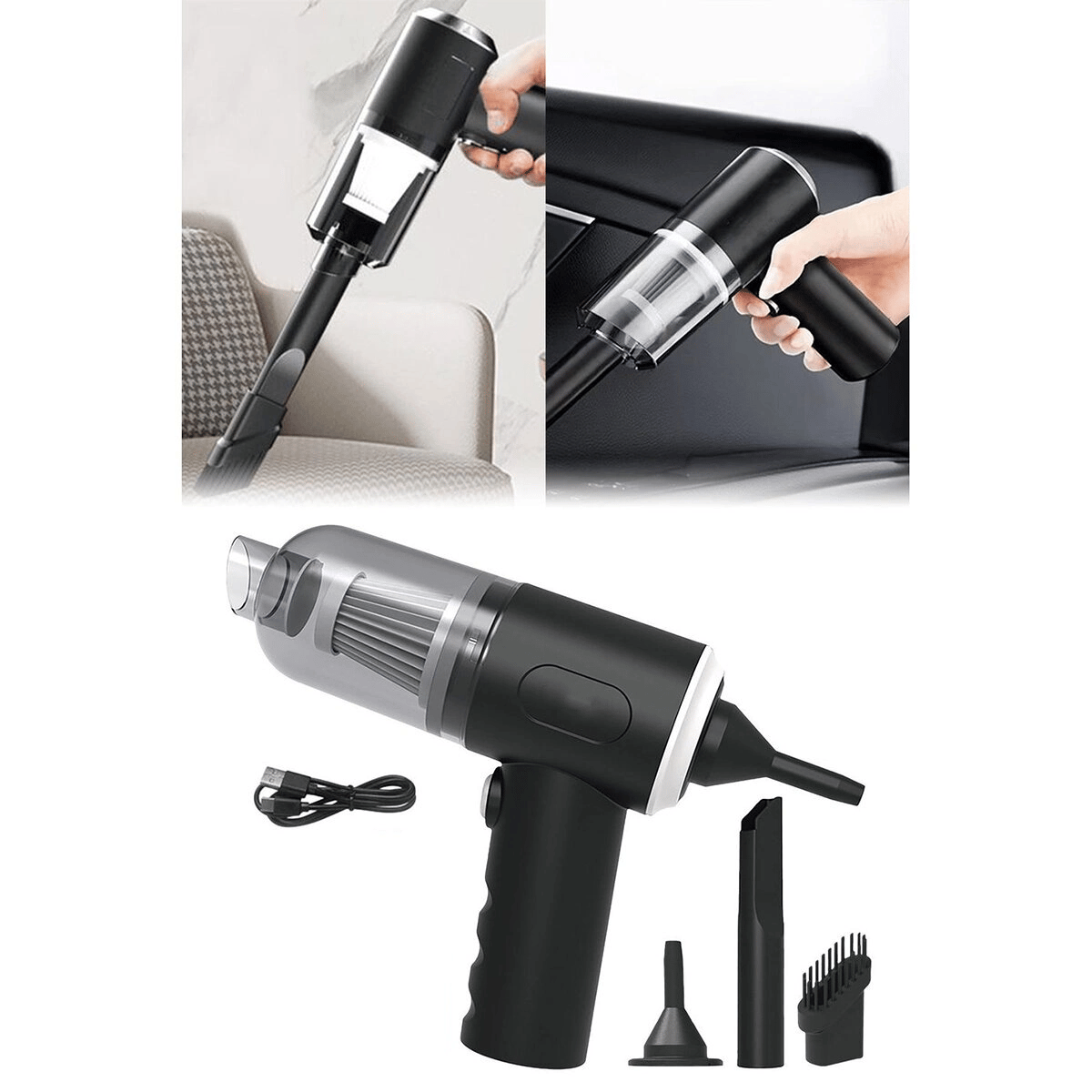 3in1 Çekme - Üfleme Oto-araç - Ev El Tipi Süpürge Usb Şarjlı Mini - Taşınabiliri Hs-22 Bx40