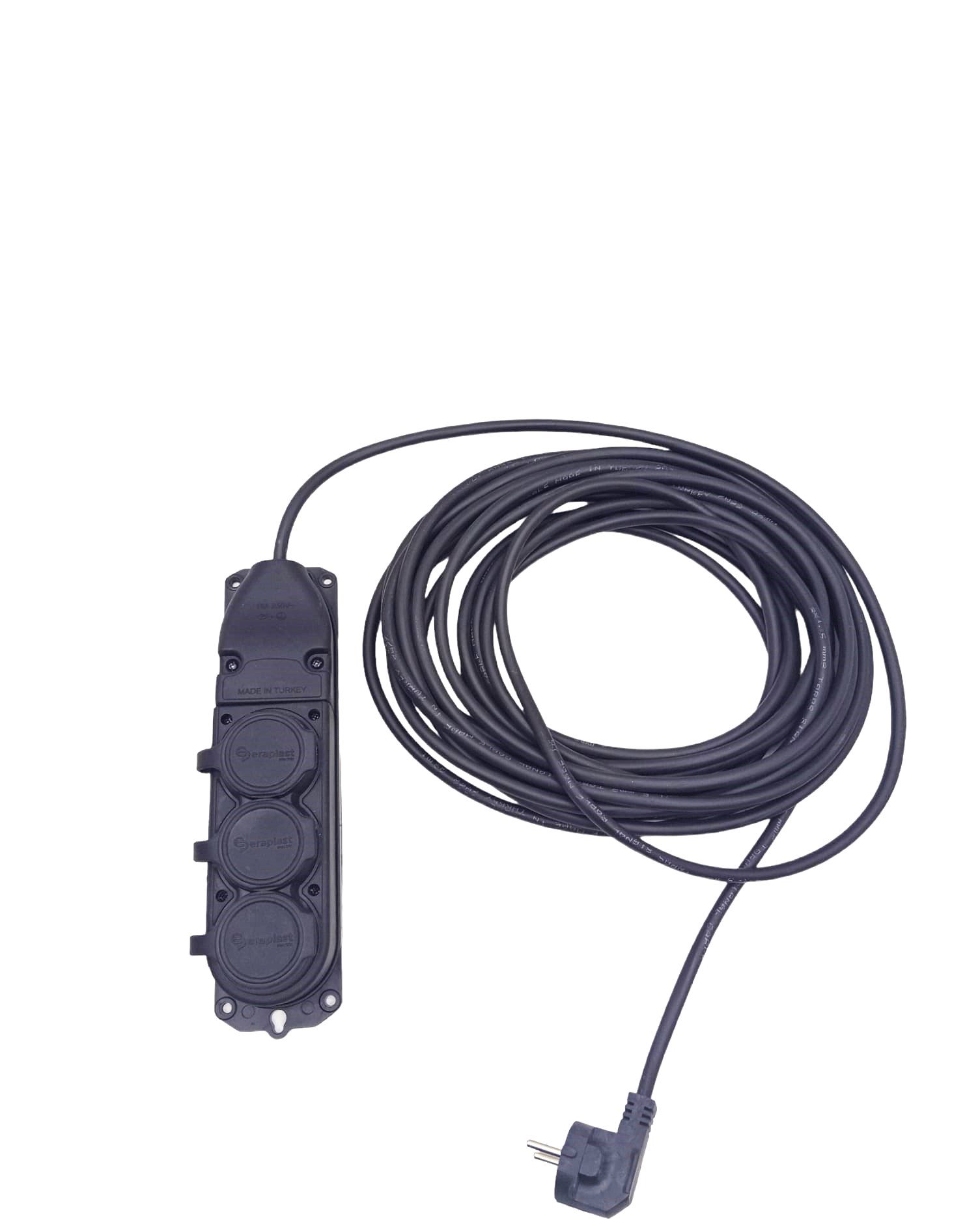 3lü 10 Mt Uzatma Kablosu Çantalı Kauçuk Priz 3x1.5 Cca Kablo Bx40