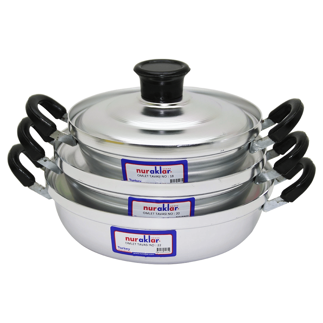 3lü Alüminyum Omlet Set No-18-20-22 Bx40