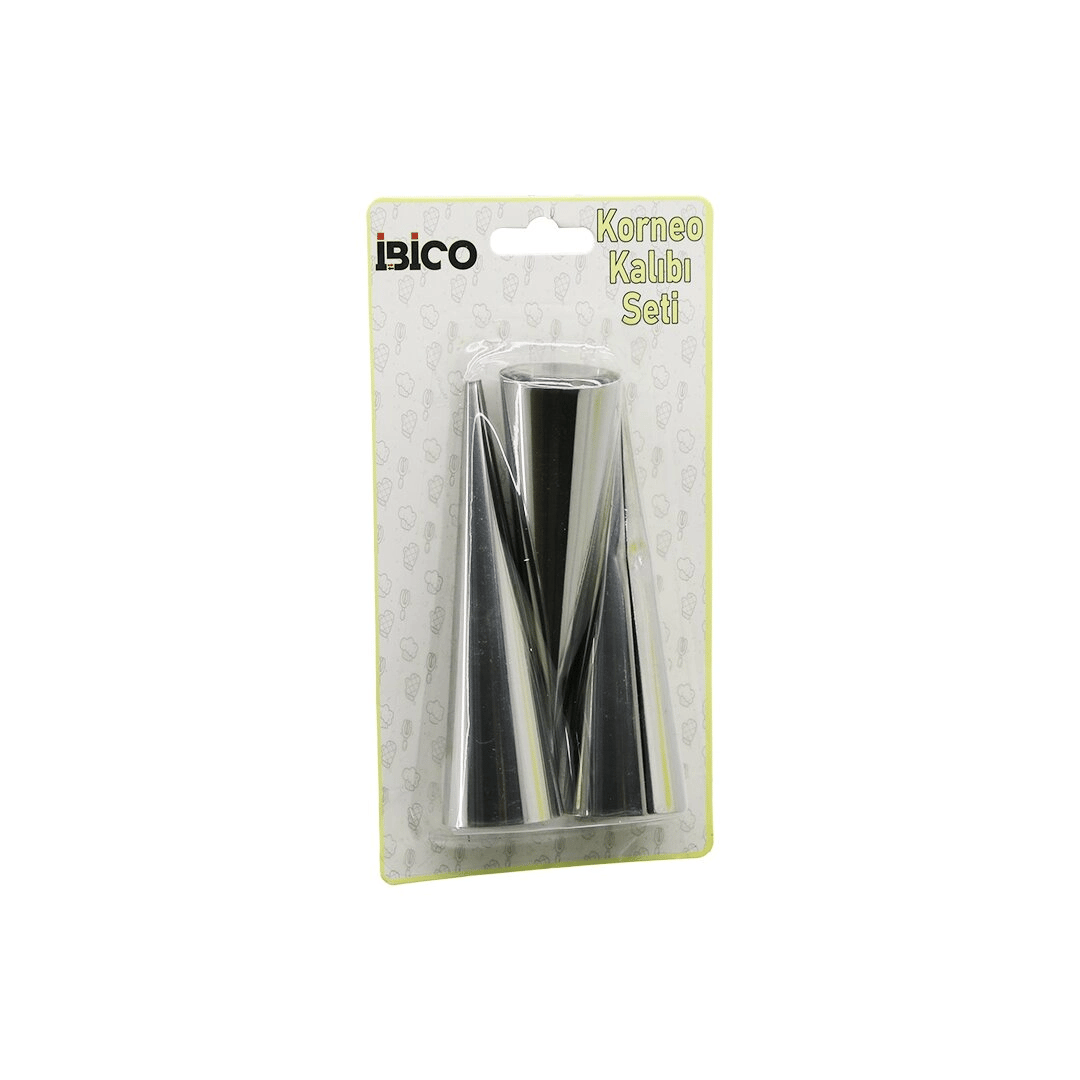 3pcs  Metal Korneo Kalıp - Pasta Dekorasyon Aparatı Çap:3.4cm X Uzunluk:12cm Brkt-921602 Bx40
