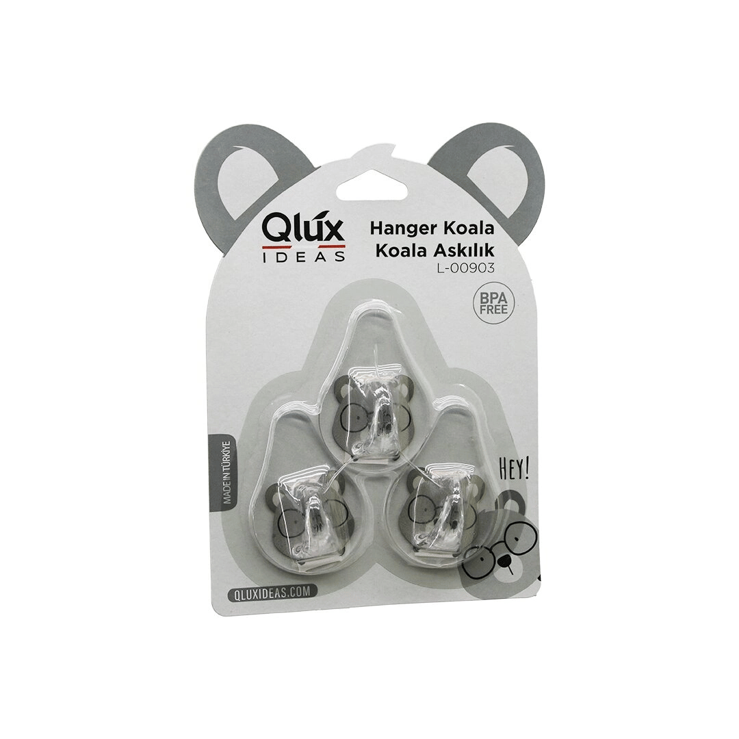 3pcs Koala Askı Şeffaf Askı Yapışkanlı Montaj Bx40