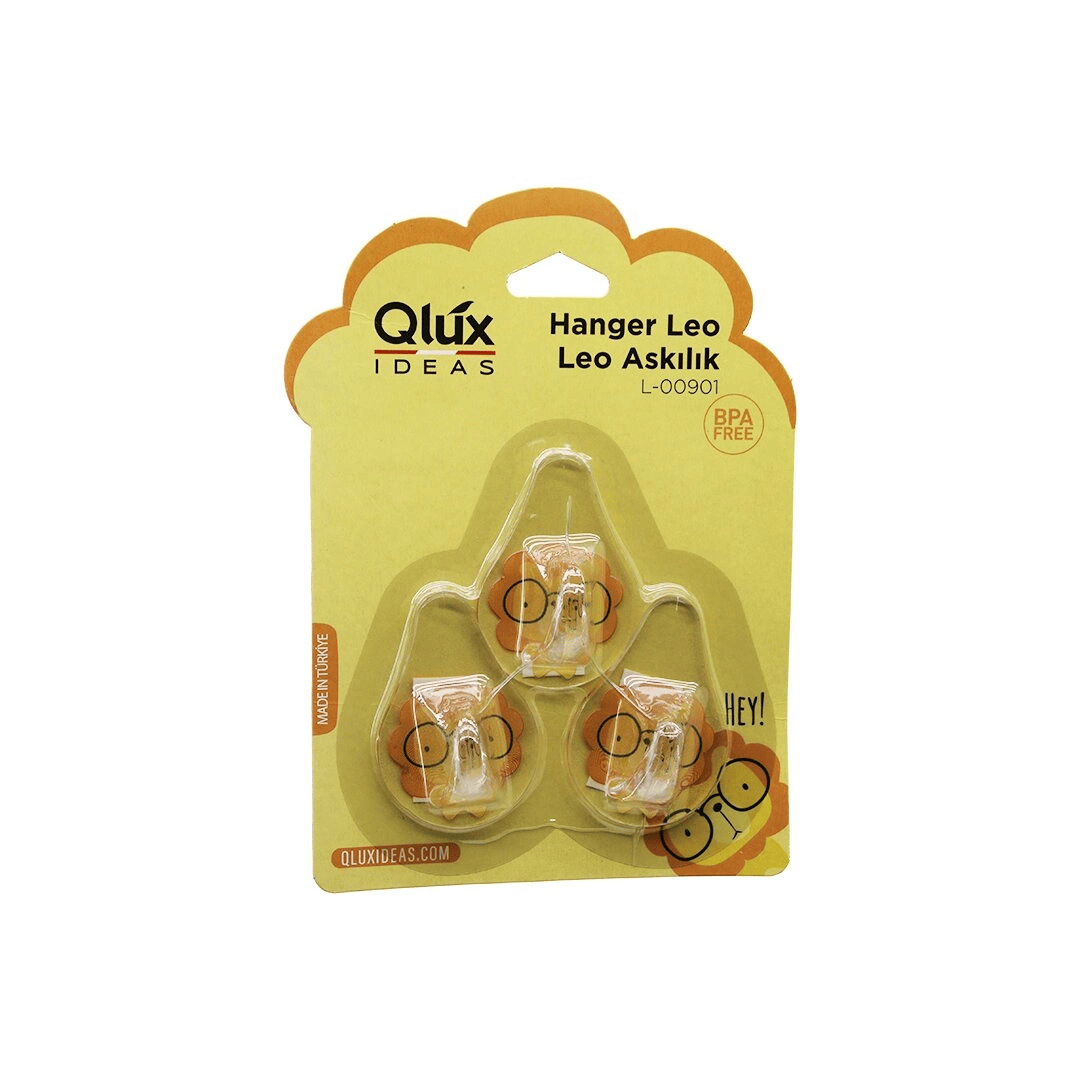 3pcs Leo Askı Şeffaf Askı Yapışkanlı Montaj Bx40