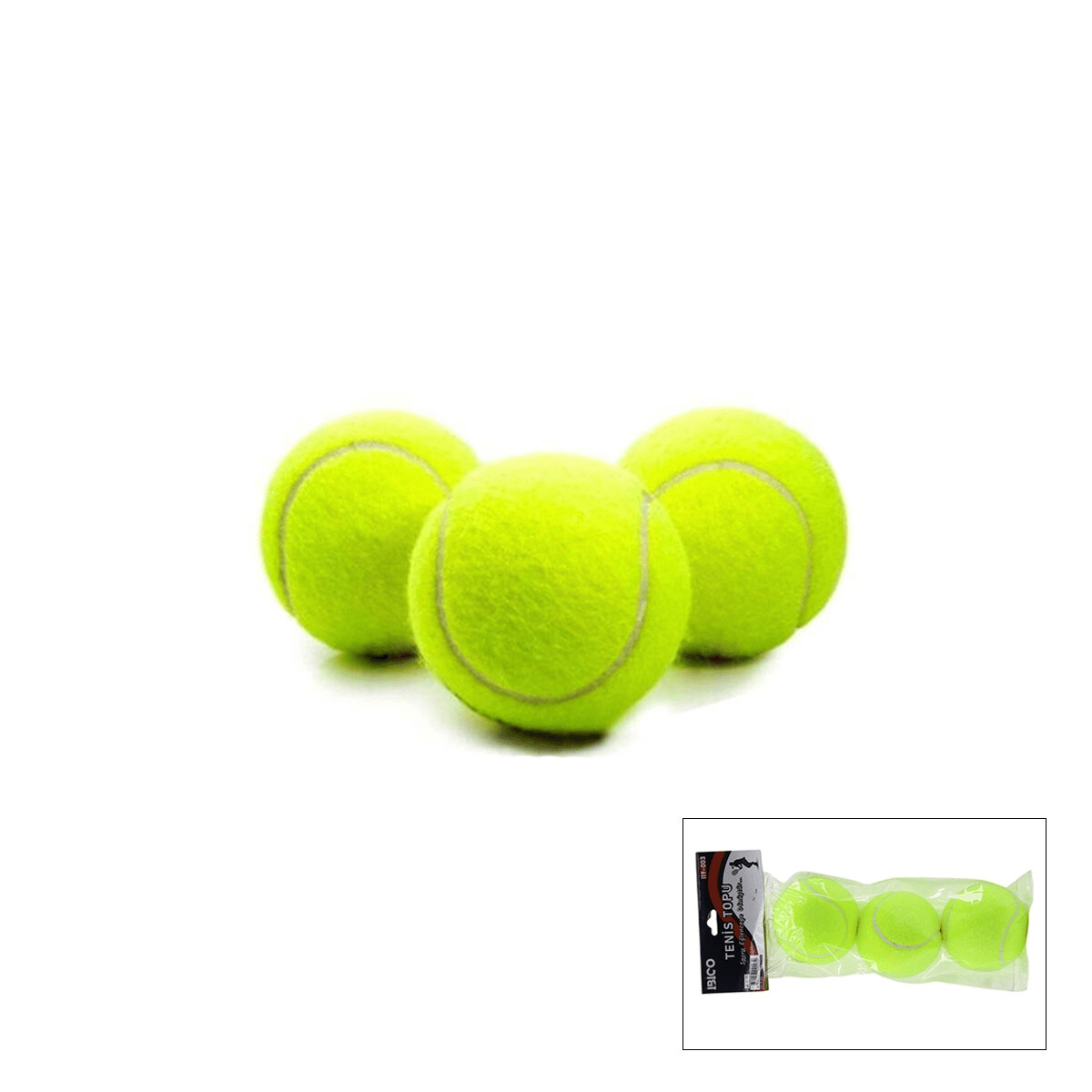 3pcs Tenis Kort Topu Poşetli Kartela Ambalaj Bx40