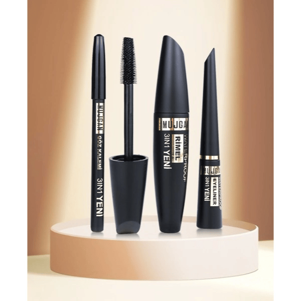 3'ü 1 Arada Göz Makyajı Seti - Eyeliner, Maskara, Kalem