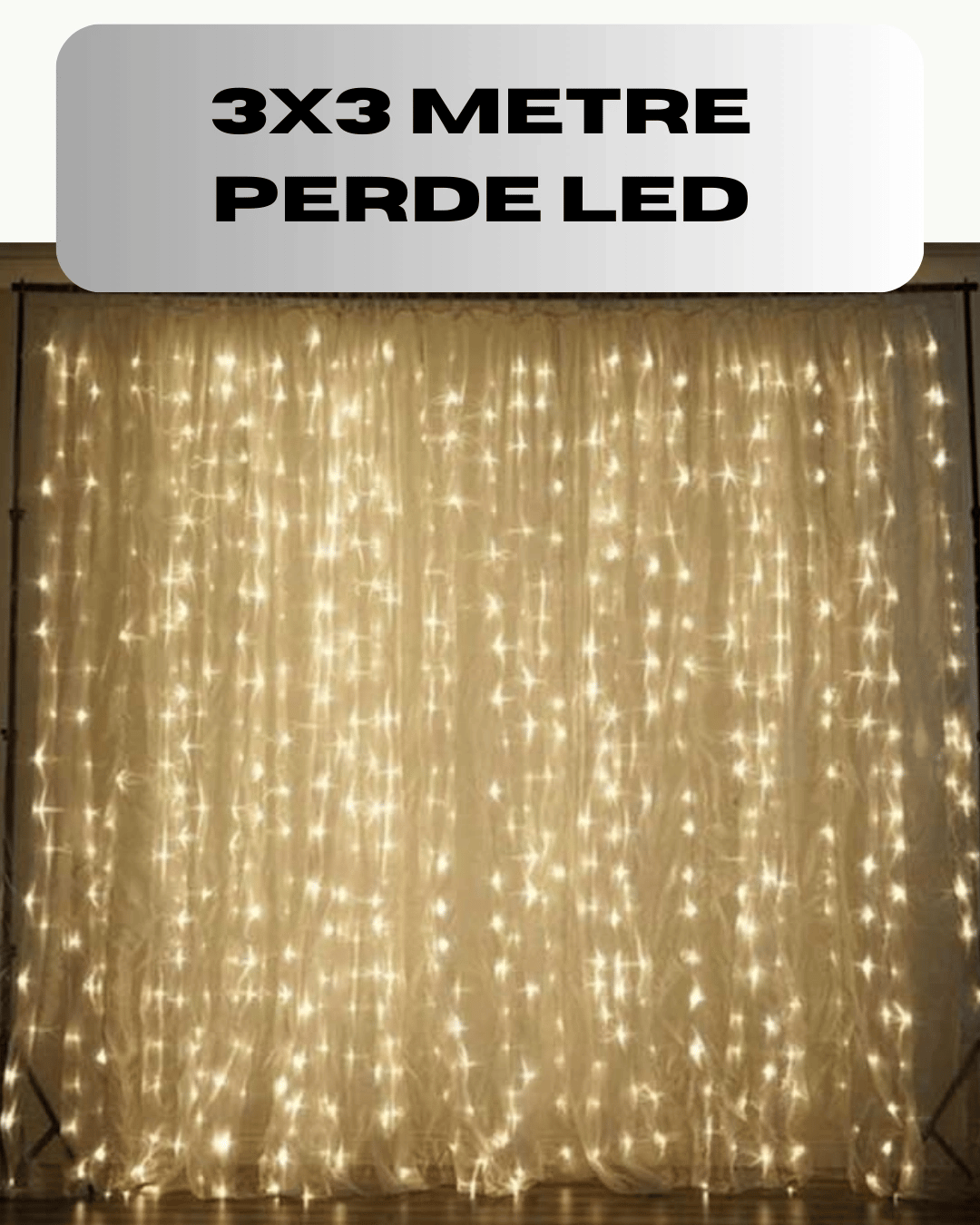 3x3 Perde LED Işık Şelale Model Özel Gün Dekoratif Aydınlatma