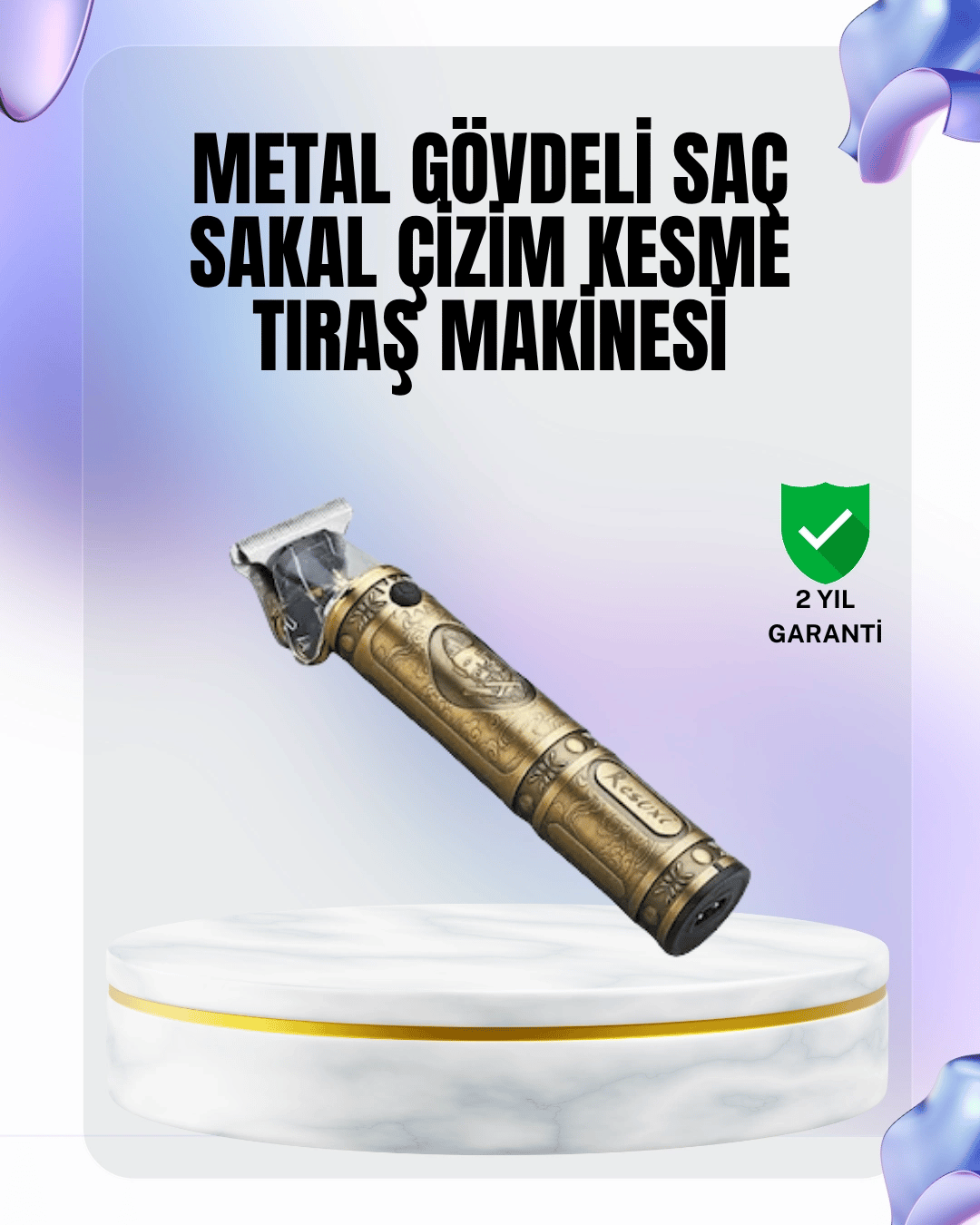 4 Kılavuz Taraklı Profesyonel Saç ve Sakal Kesme Makinesi