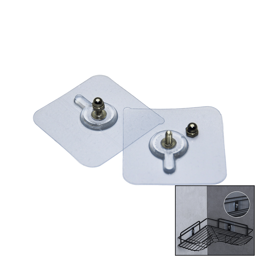 4 Parça 10mm Vidalı Şeffaf Pvc Yapışkan Askı Bx40