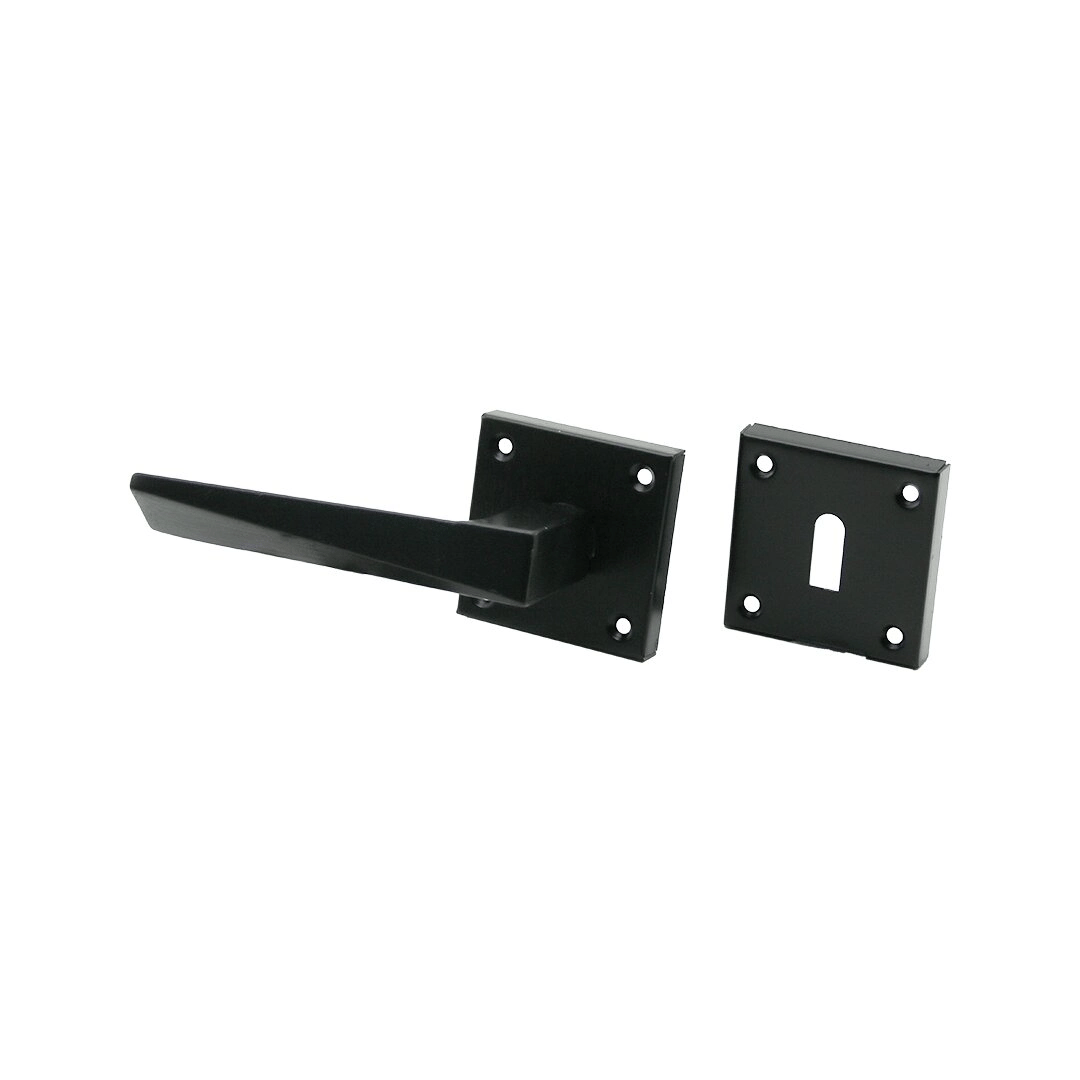 4 Takım Pratik Prizma Oda Siyah Rozetli Kapı Kolu Bx40