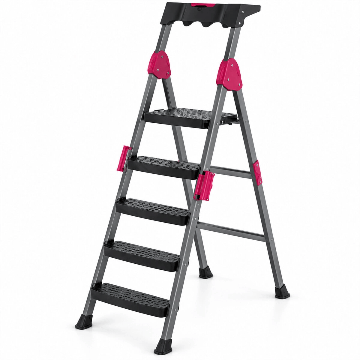 4+1 Basamaklı Metal Merdiven 150kg.taşıma Bx40