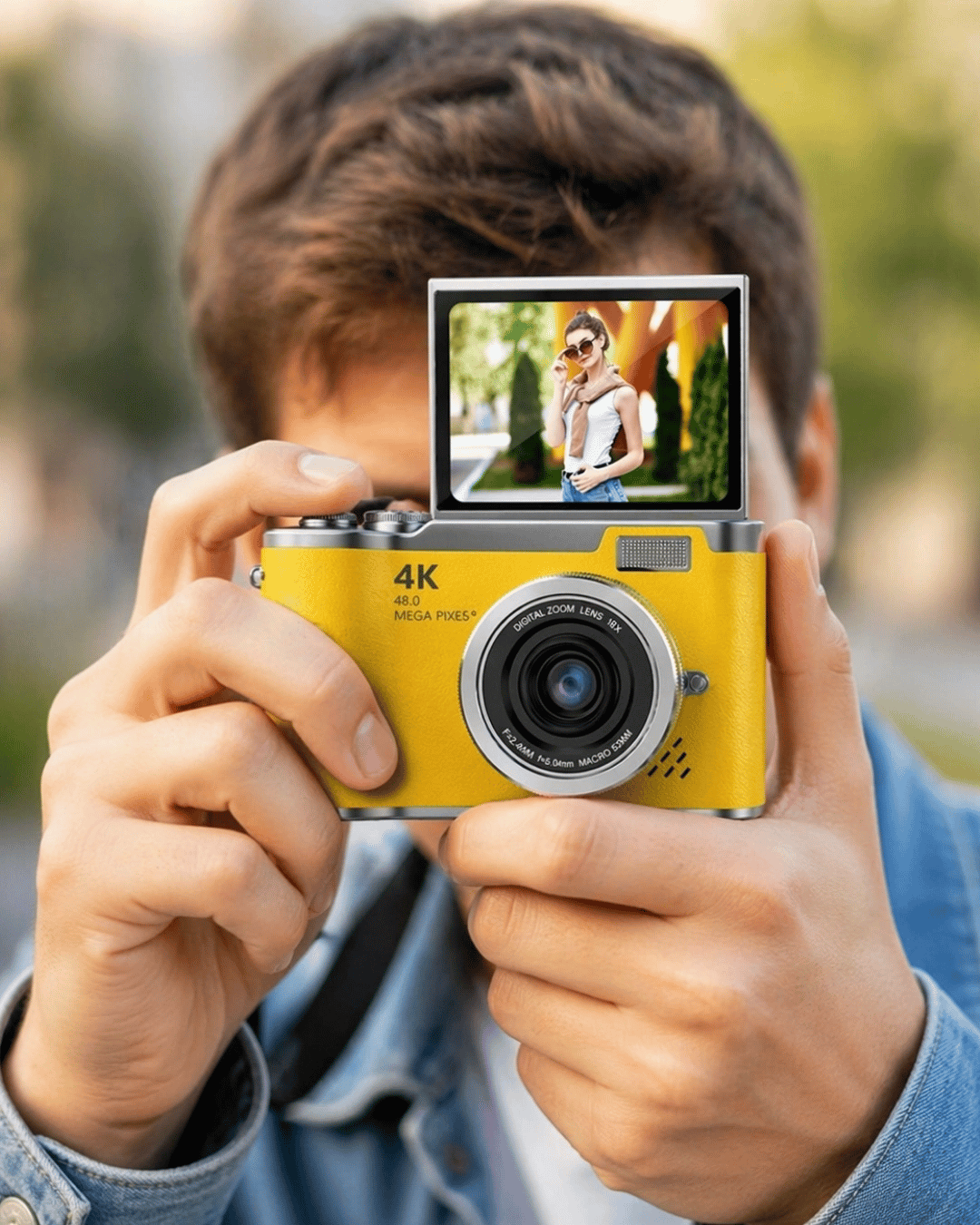48 MP 4K Dijital Kamera Flip Ekranlı Vlog Selfie Çekim Profesyonel Fotoğraf Makinesi