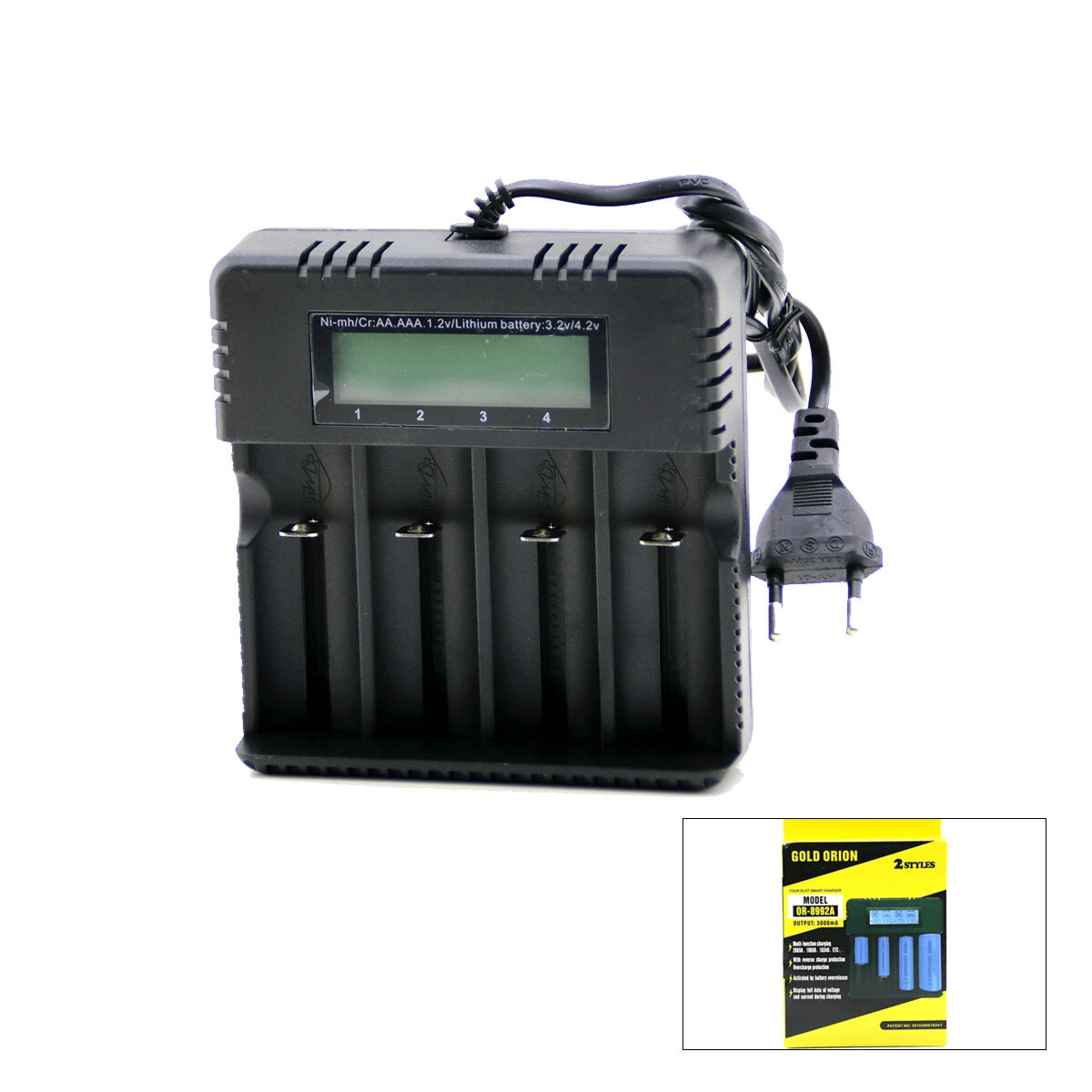 4lü Pil Şarj Aleti 3000ma 4.2v Fişli=ac 100-240v Etc - 26650 - 18650 - 16340 Bx40