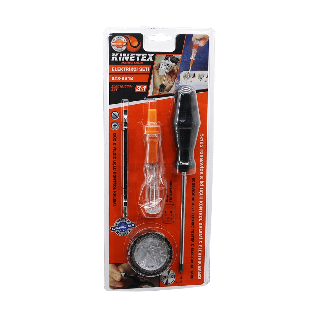 4pcs Tornavida - Çok Amaçlı Set Tornavida - Kontrol Kalem - 2in1 Uç - Elektrik Bant Bx40