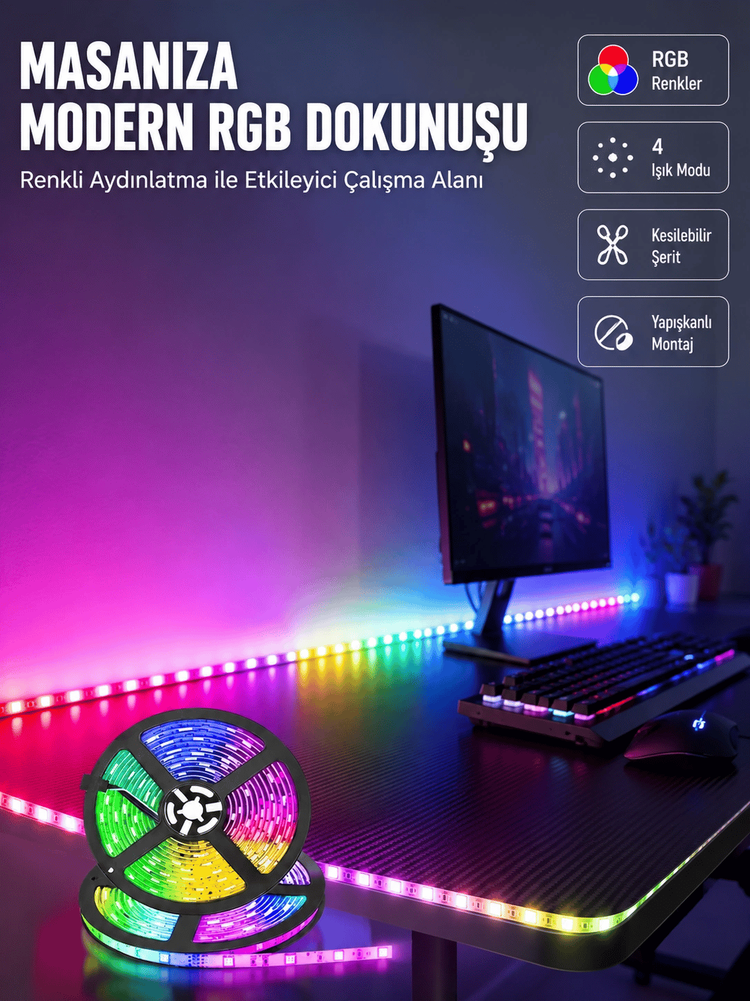 5 Metre Kumandalı Su Geçirmez Şerit LED