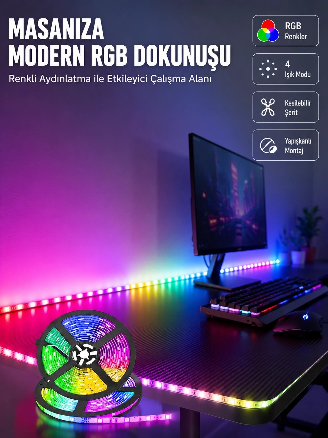 5 Metre Kumandalı Su Geçirmez Şerit LED