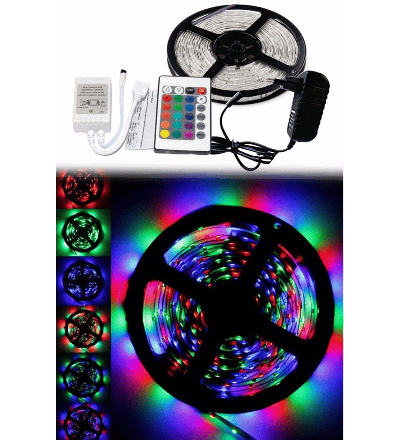 5 Metre Rgb Şerit Led Seti-iç Ve Dış Mekan Silikonlu-tak Çalıştır Bx40