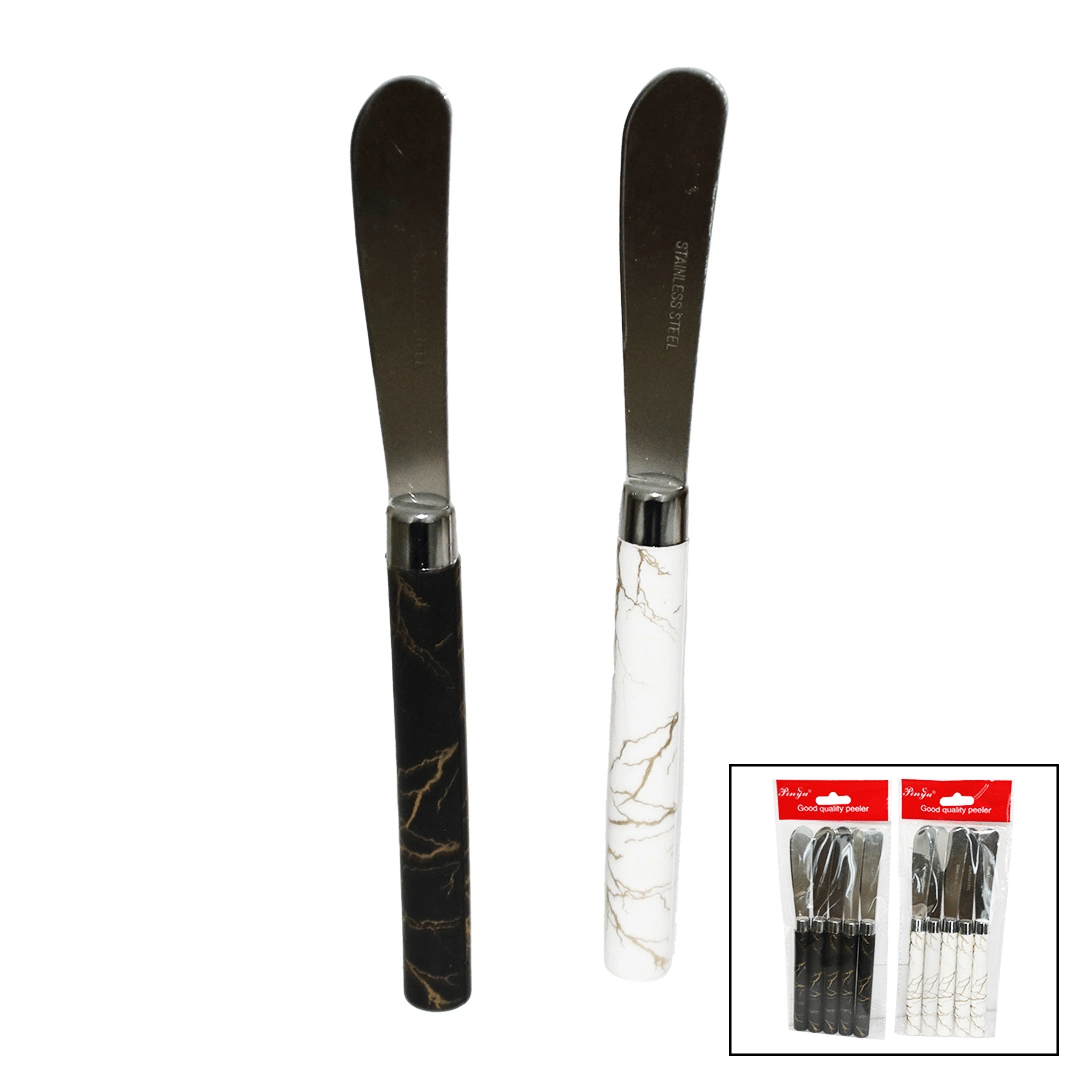 5 Parça  Uzun Kahvaltı Bıçak - Mermer Desen Saplı 16.5 Cm Bx40