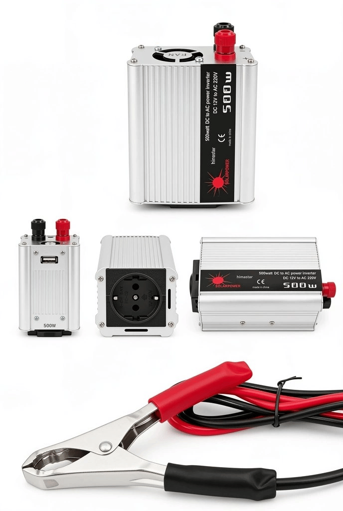 500W 12V Akü Güç İnverteri 220V AC ve USB Çıkışlı Fanlı Dönüştürücü Araç ve Karavan Kullanımı