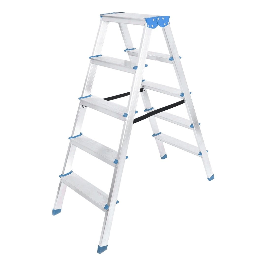 5+5 Çift Basamaklı Alüminyum Metal Merdiven Yükseklik = 115cm Baş Genişlik = 8cm Bx40