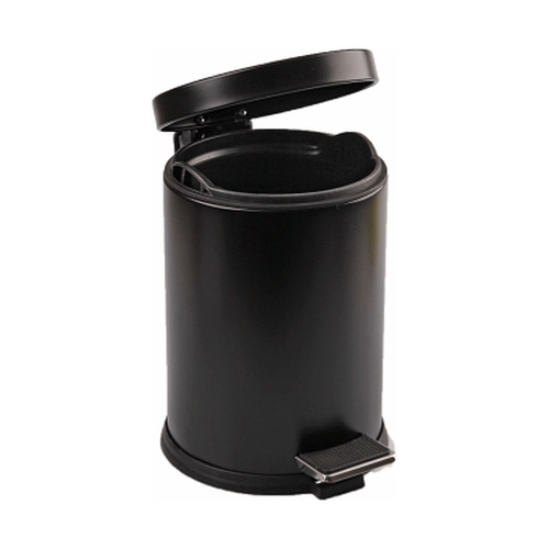5lt Siyah Pedallı Metal Çöp Kovası Bx40