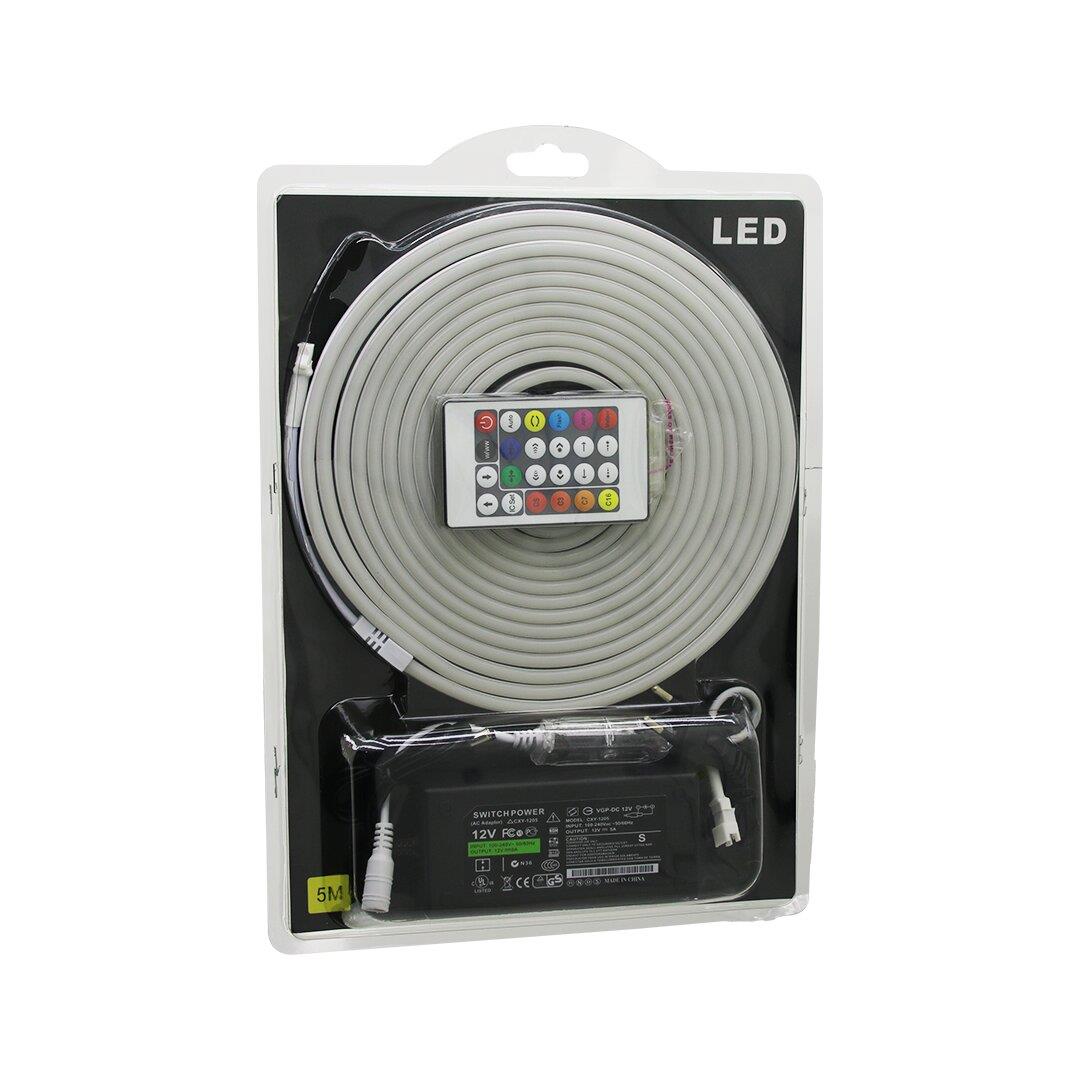 5MT KUMANDALI - ADAPTÖRLÜ NEON ŞERİT LED 12V (3936)