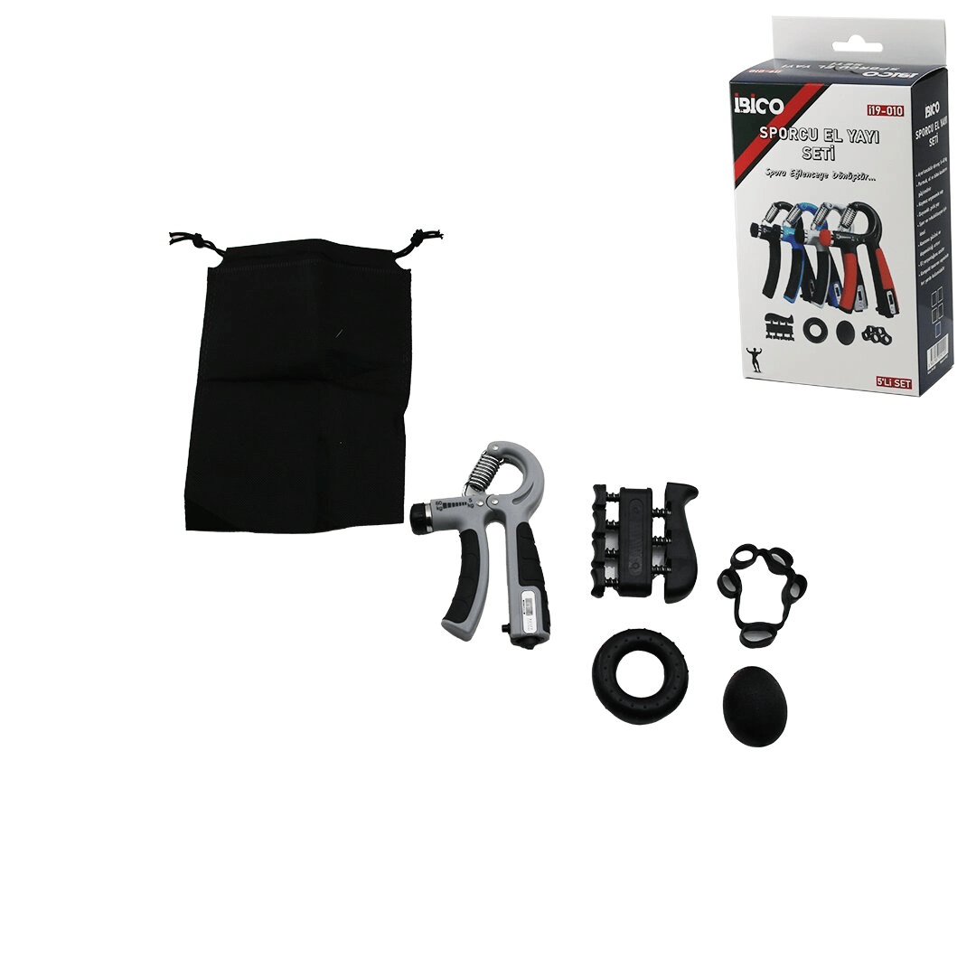 5pcs El Spor Aletleri Seti El Yayı - Halka - Yumurta - Geçmeli Parmaklık - Yaylı Parmaklık Bx40