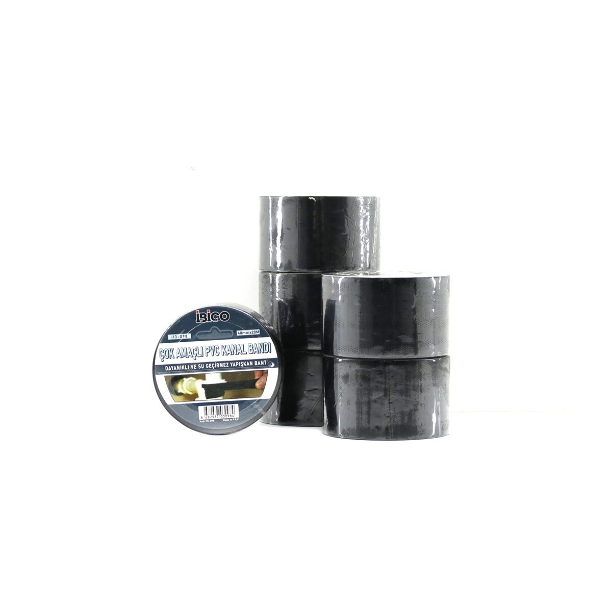 6 Adet 48mmx20mt Siyah Çok Amaçlı Pvc Kanal Bandı Bant Su Geçirmez Bx40