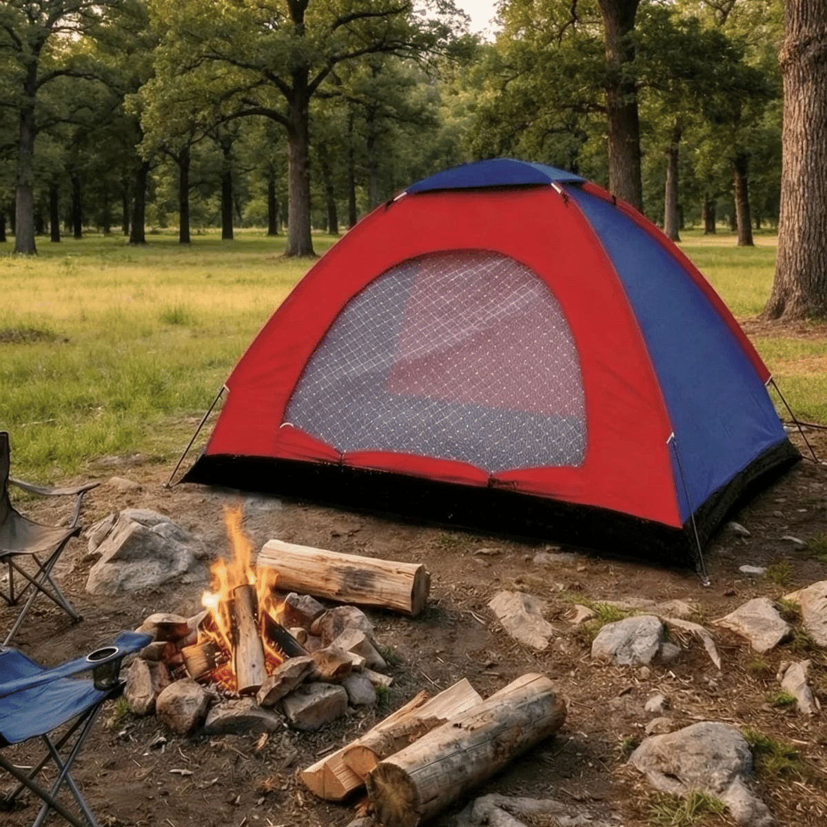 6 Kişilik Manuel Kurulum Kamp Çadırı – Aile, Doğa, Piknik Ve Outdoor Kamp Çadırı 220x250x150 Cm Bx40